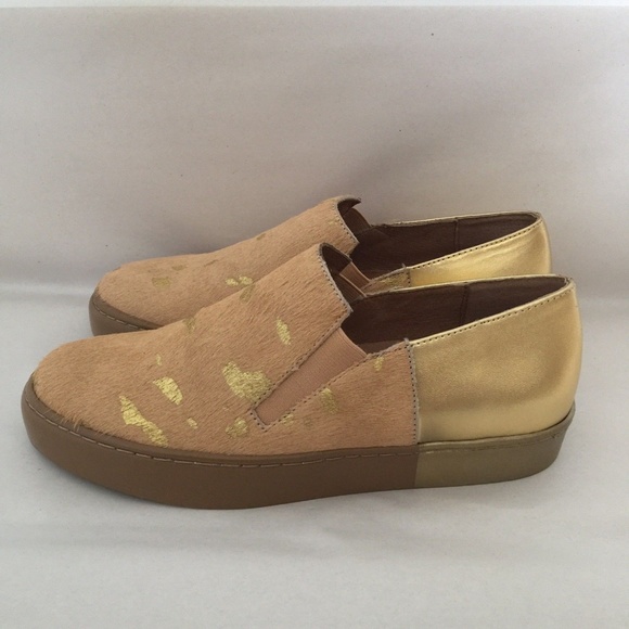 Free People Gold Varsity Slip On Sneakers NWOB - Picture 2 of 7